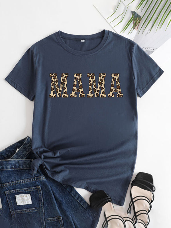 Blue Zone Planet | MAMA Printed Round Neck Short Sleeve T-Shirt BLUE ZONE PLANET