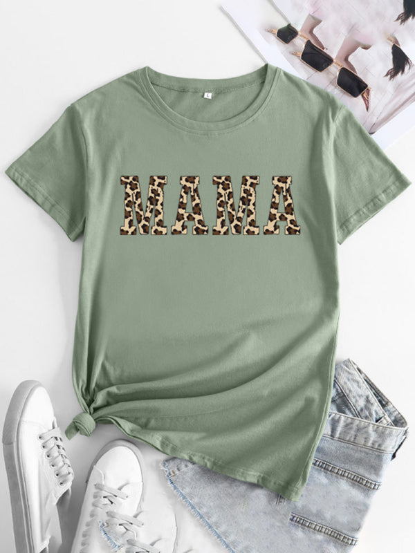 Blue Zone Planet | MAMA Printed Round Neck Short Sleeve T-Shirt BLUE ZONE PLANET