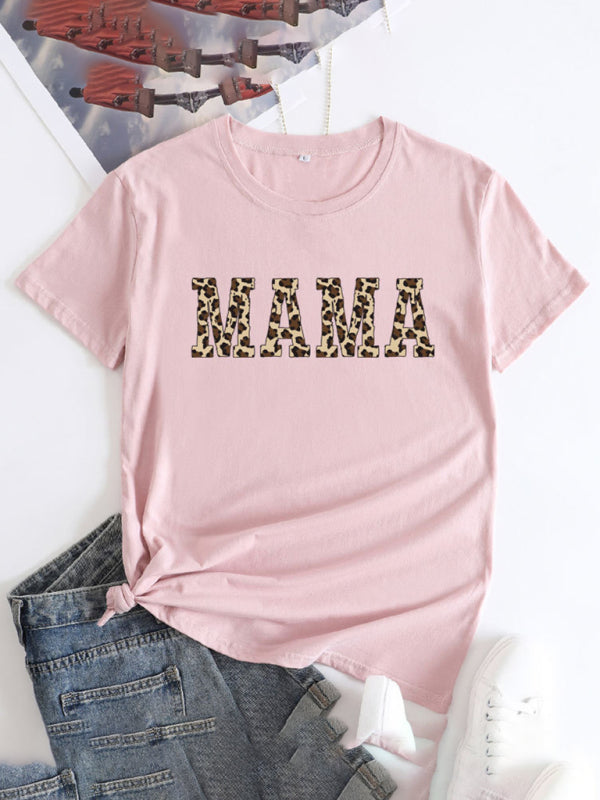 Blue Zone Planet | MAMA Printed Round Neck Short Sleeve T-Shirt BLUE ZONE PLANET