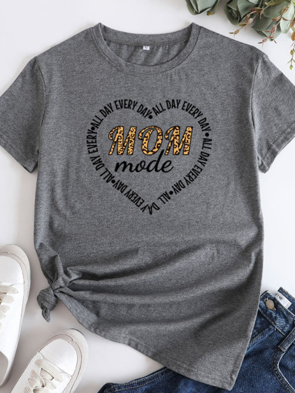 Blue Zone Planet | Mother's Day Love English Letters Printed Round Neck Short Sleeve T-Shirt BLUE ZONE PLANET