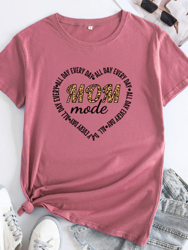 Blue Zone Planet | Mother's Day Love English Letters Printed Round Neck Short Sleeve T-Shirt BLUE ZONE PLANET