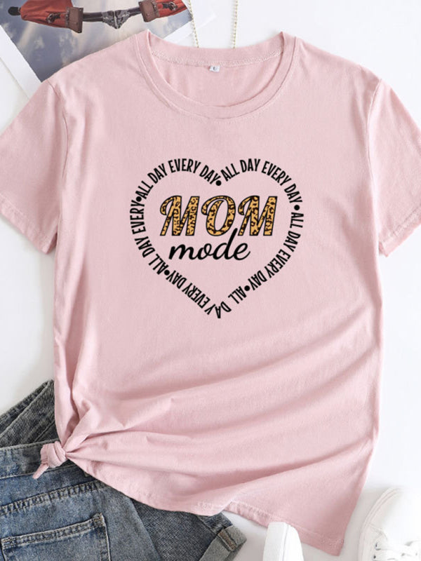 Blue Zone Planet | Mother's Day Love English Letters Printed Round Neck Short Sleeve T-Shirt BLUE ZONE PLANET