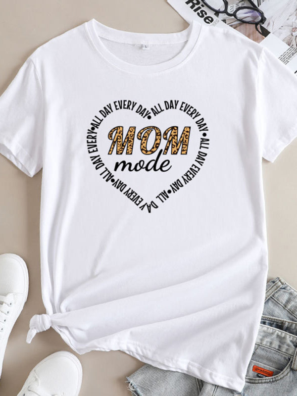 Blue Zone Planet | Mother's Day Love English Letters Printed Round Neck Short Sleeve T-Shirt BLUE ZONE PLANET
