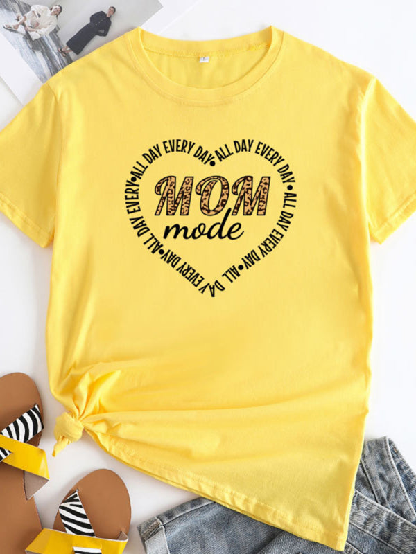 Blue Zone Planet | Mother's Day Love English Letters Printed Round Neck Short Sleeve T-Shirt BLUE ZONE PLANET