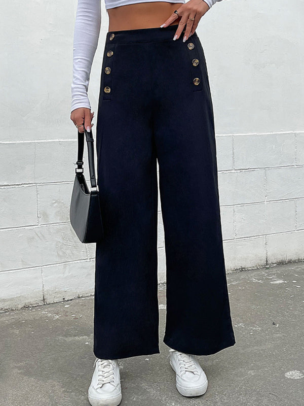 Blue Zone Planet | cross-border slim button pants BLUE ZONE PLANET