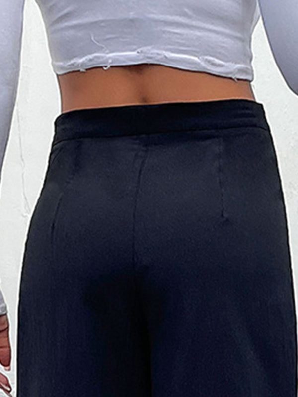 Blue Zone Planet | cross-border slim button pants BLUE ZONE PLANET