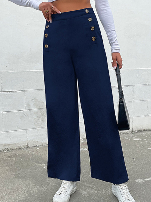 Blue Zone Planet | cross-border slim button pants BLUE ZONE PLANET