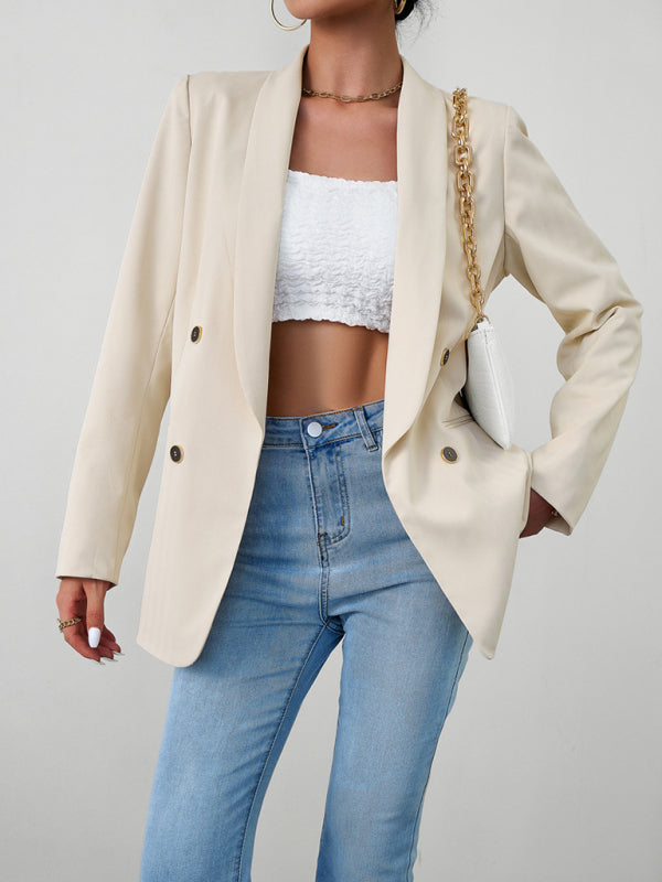 Elegant commuter double-breasted ladies suit jacket kakaclo