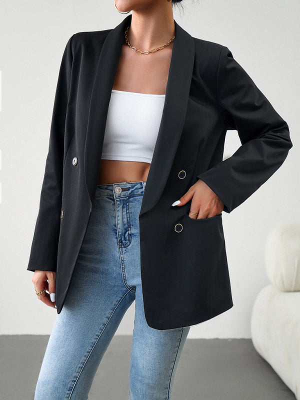 Elegant commuter double-breasted ladies suit jacket kakaclo