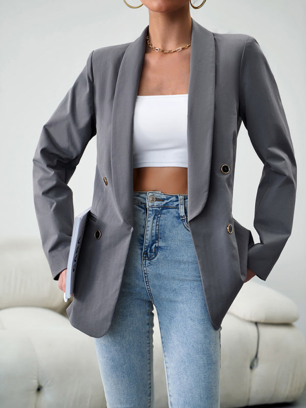 Elegant commuter double-breasted ladies suit jacket kakaclo