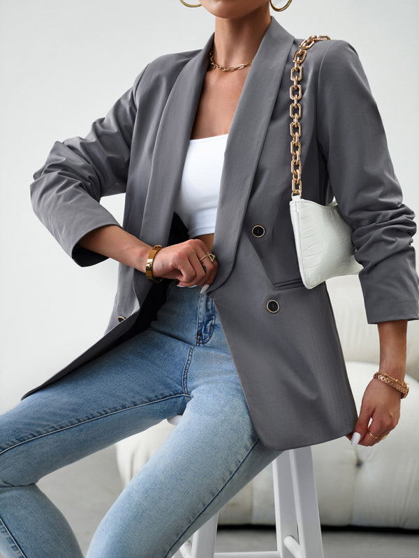Elegant commuter double-breasted ladies suit jacket kakaclo