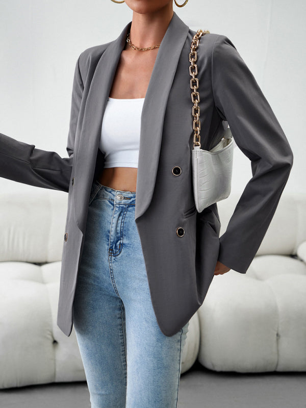 Elegant commuter double-breasted ladies suit jacket kakaclo