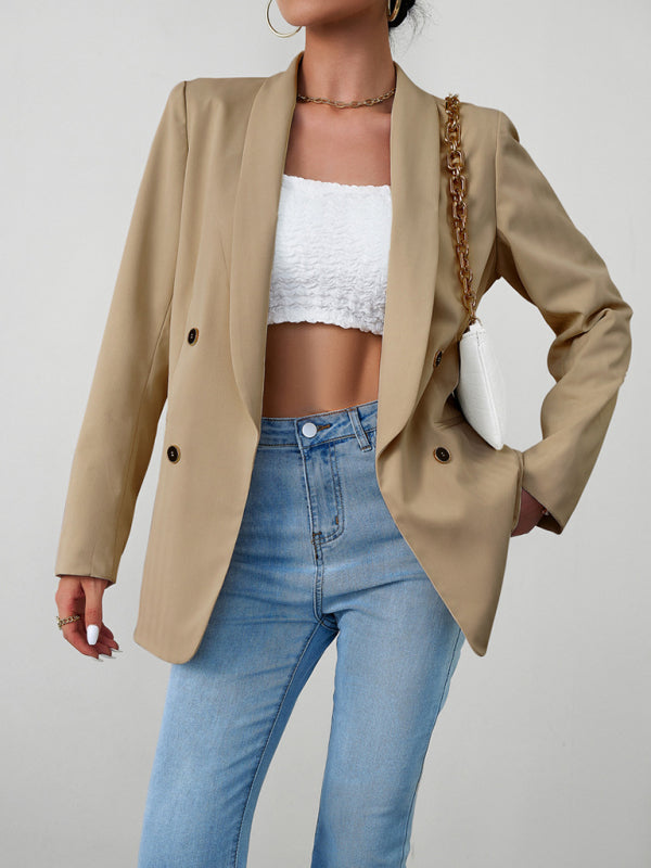 Elegant commuter double-breasted ladies suit jacket kakaclo