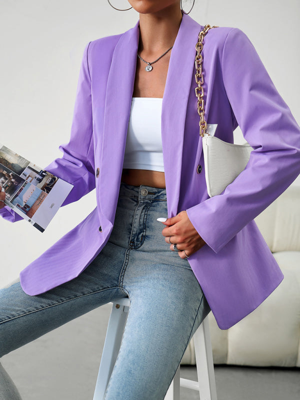 Elegant commuter double-breasted ladies suit jacket kakaclo