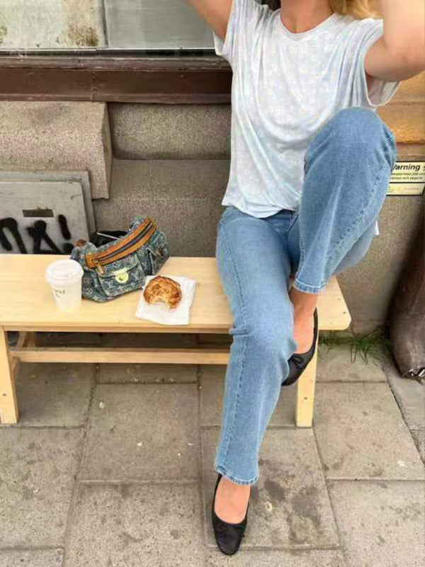 Blue Zone Planet | short-sleeved printed pajamas slit irregular shorts loose suit home clothes BLUE ZONE PLANET