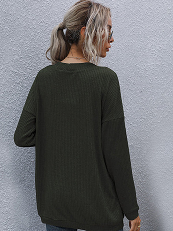 Blue Zone Planet | basic long-sleeved solid color long sweater cardigan BLUE ZONE PLANET