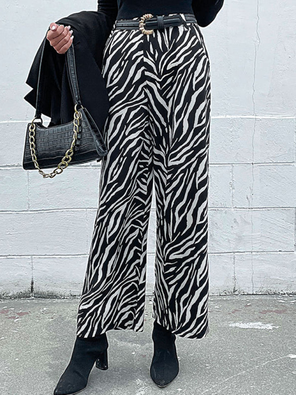 Blue Zone Planet |  commuter zebra print wide leg pants BLUE ZONE PLANET