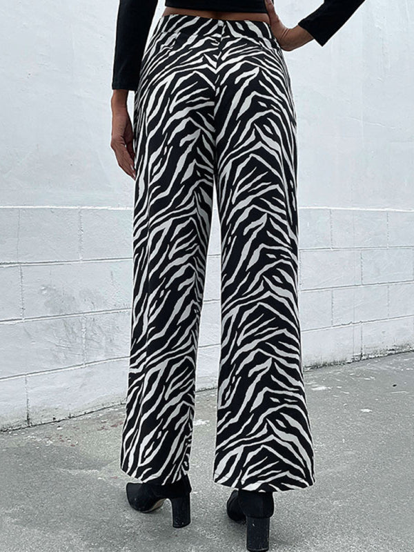 Blue Zone Planet | commuter zebra print wide leg pants BLUE ZONE PLANET