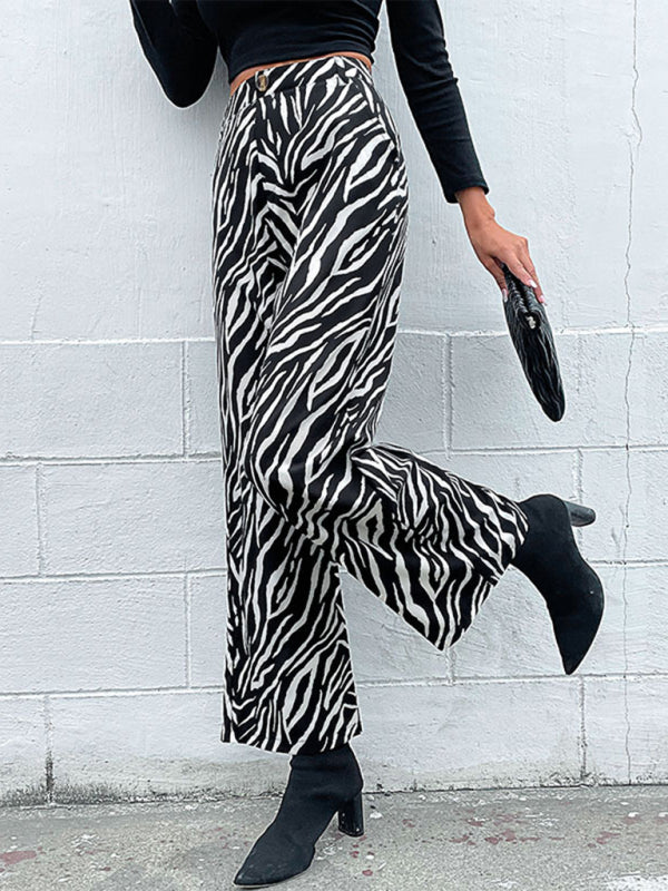 Blue Zone Planet | commuter zebra print wide leg pants BLUE ZONE PLANET