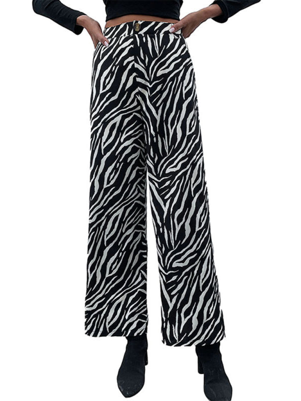 Blue Zone Planet | commuter zebra print wide leg pants BLUE ZONE PLANET