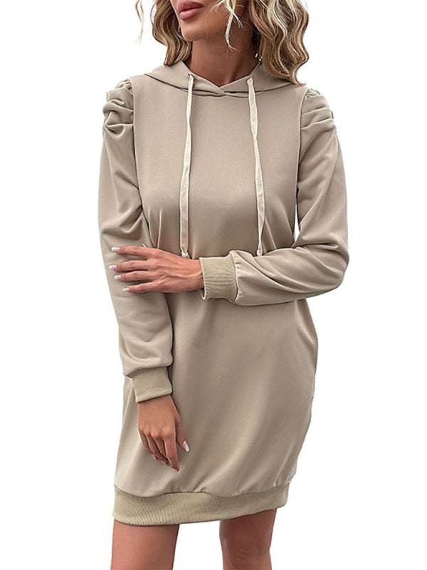 solid color long sleeve sweatshirt dress kakaclo