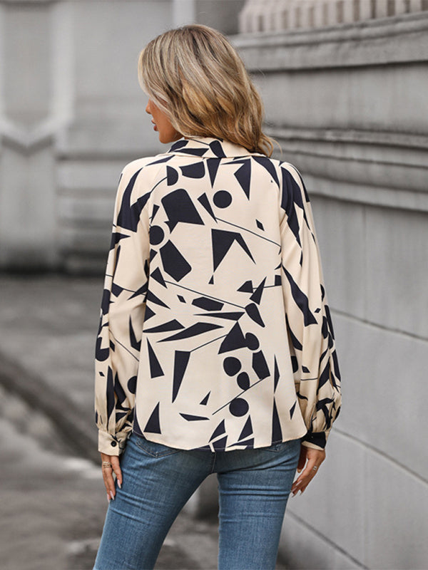 autumn winter long sleeve printed shirt BLUE ZONE PLANET