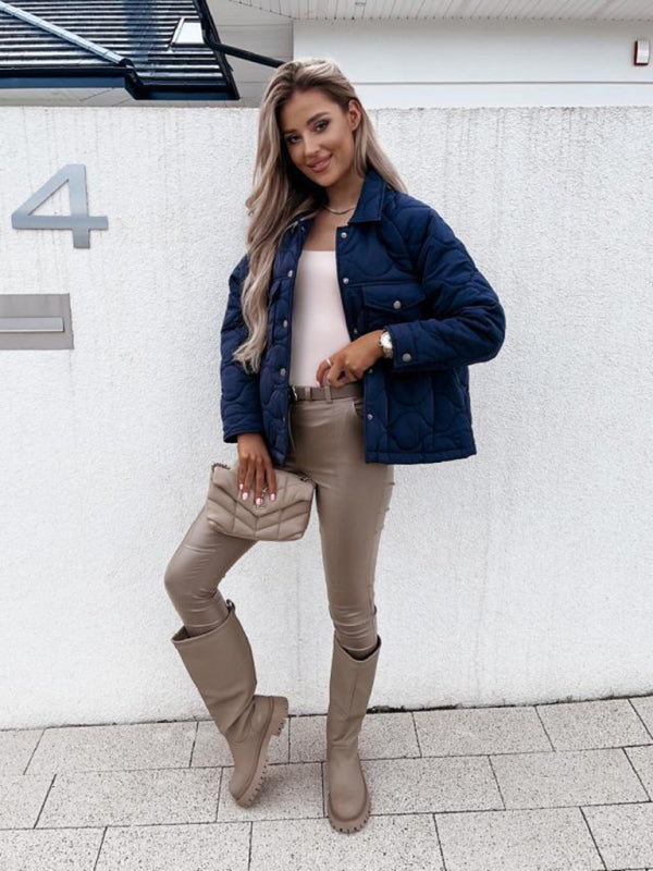 long sleeve button decorated cotton coat BLUE ZONE PLANET