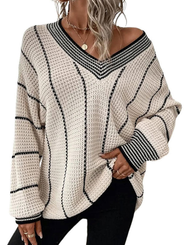 Blue Zone Planet | style top vertical pattern loose sweater BLUE ZONE PLANET