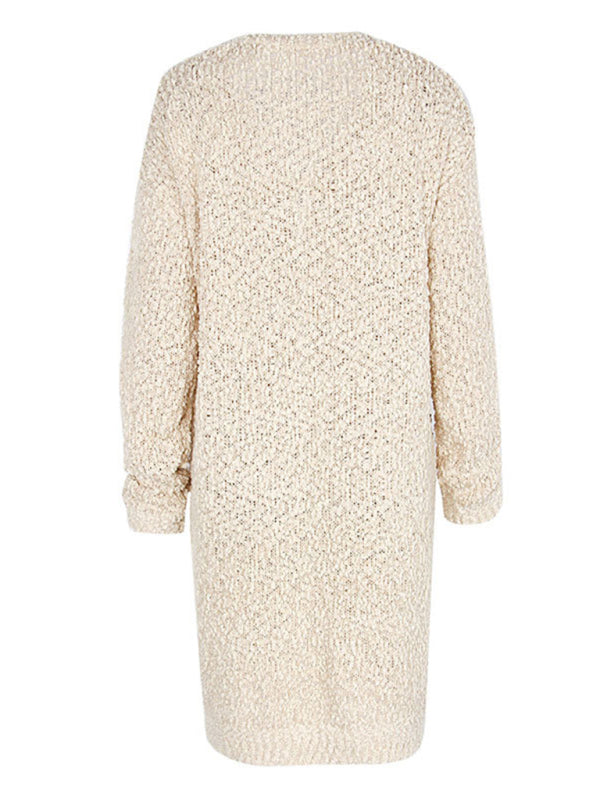 Blue Zone Planet | solid color grain velvet double pocket cardigan sweater jacket BLUE ZONE PLANET