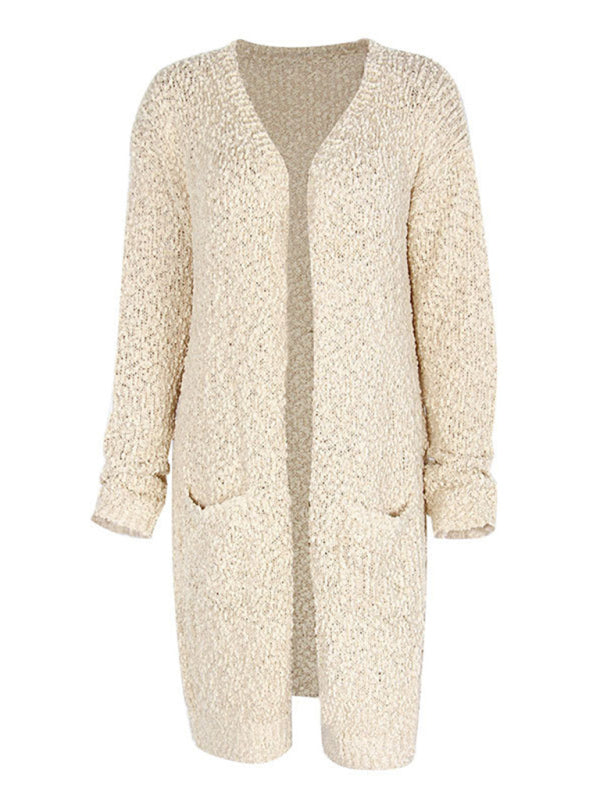 Blue Zone Planet | solid color grain velvet double pocket cardigan sweater jacket BLUE ZONE PLANET