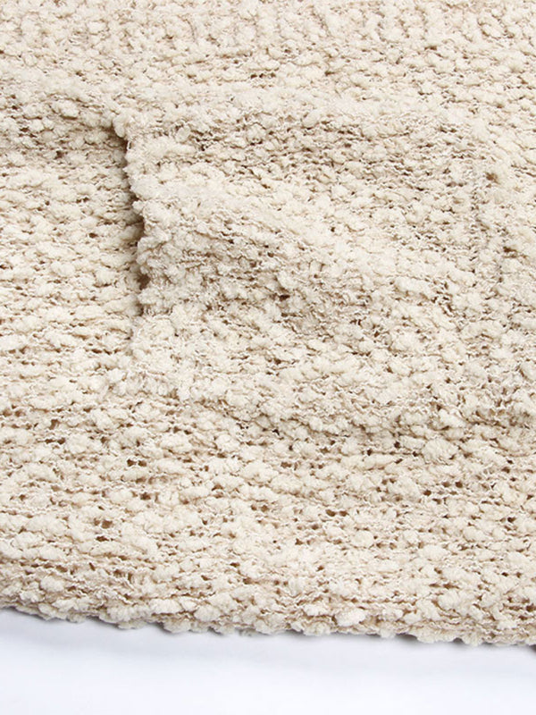 Blue Zone Planet | solid color grain velvet double pocket cardigan sweater jacket BLUE ZONE PLANET