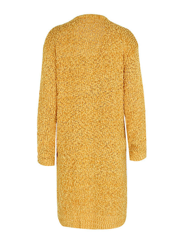 Blue Zone Planet | solid color grain velvet double pocket cardigan sweater jacket BLUE ZONE PLANET