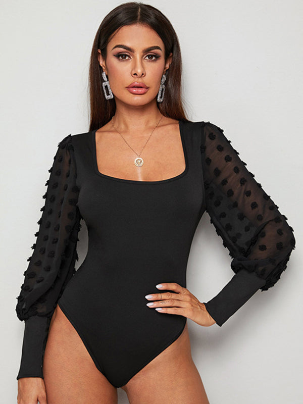 Blue Zone Planet | Square neck backless long sleeve bodysuit BLUE ZONE PLANET