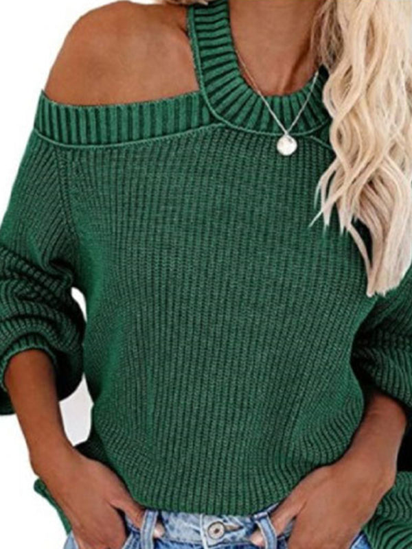 Blue Zone Planet | plus size off-shoulder sweater knitted sweater BLUE ZONE PLANET