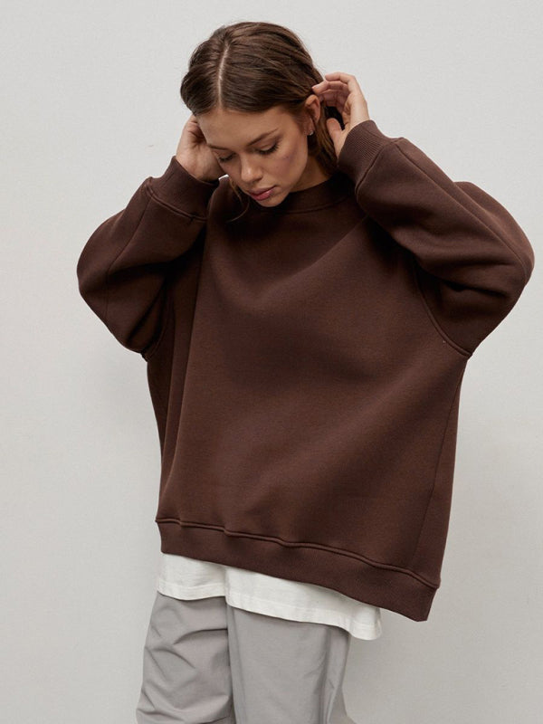 Blue Zone Planet | Round neck polar fleece loose sweatshirt BLUE ZONE PLANET
