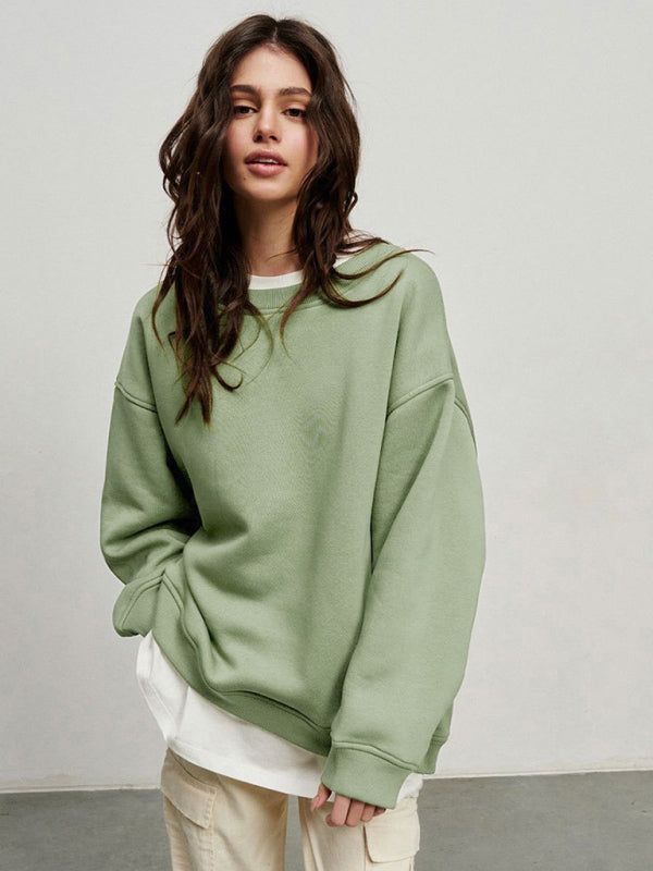 Blue Zone Planet |  Round neck polar fleece loose sweatshirt BLUE ZONE PLANET