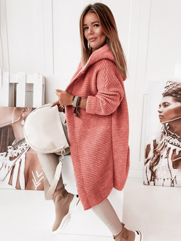 Blue Zone Planet |  Cecilia's loose hooded sweater cardigan BLUE ZONE PLANET