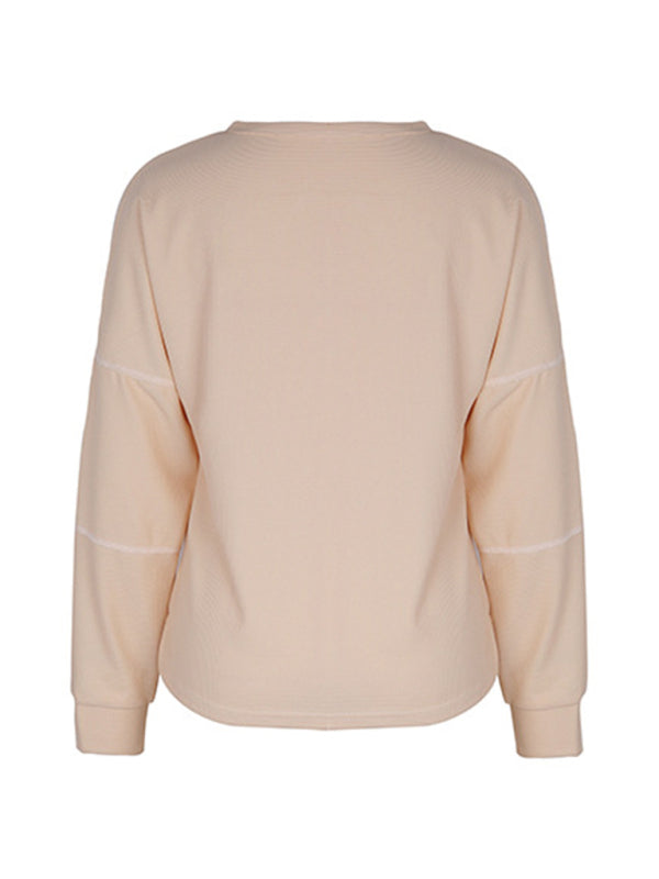 Blue Zone Planet | Long Sleeve Solid Color Knitted Tops BLUE ZONE PLANET