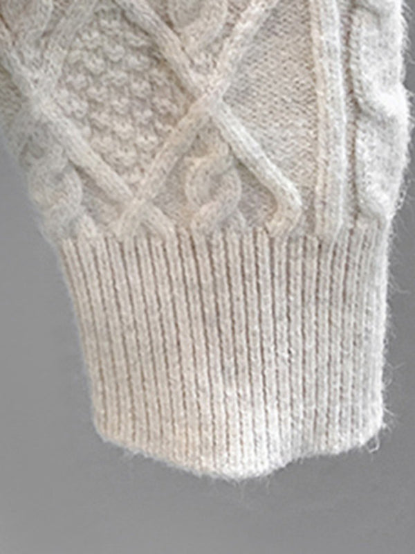 twist loose hooded knitted sweater BLUE ZONE PLANET