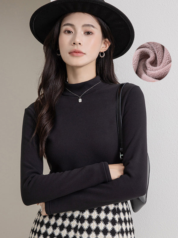 Blue Zone Planet | turtleneck plus fleece warm knitted top BLUE ZONE PLANET