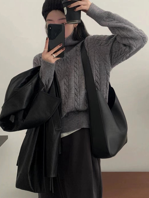 Blue Zone Planet | zipper twist pullover sweater BLUE ZONE PLANET