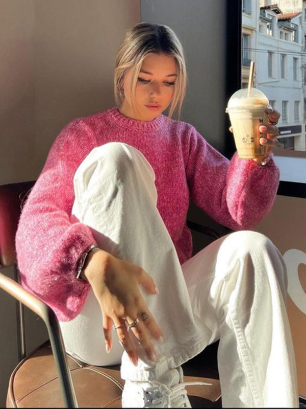 Blue Zone Planet | Women's round neck long sleeve sexy backless strappy sweater short versatile hot girl top BLUE ZONE PLANET