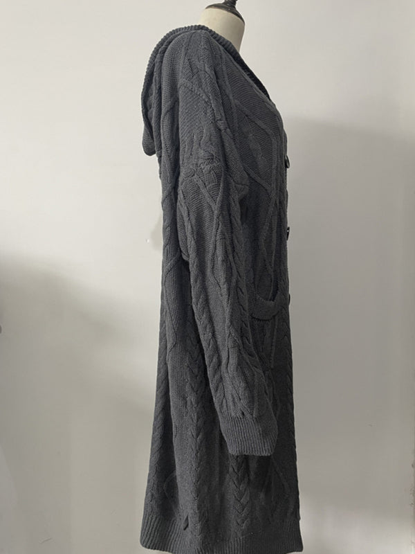 Blue Zone Planet |  loose warm hooded cardigan sweater BLUE ZONE PLANET