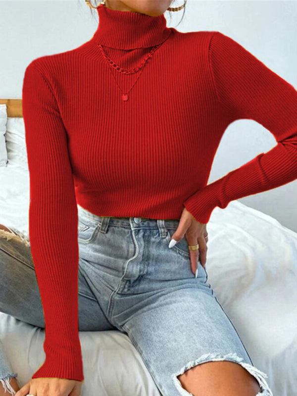 Christmas turtleneck tight knit top BLUE ZONE PLANET