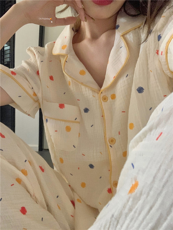 Blue Zone Planet |  style fresh short-sleeved trousers home wear pajamas two-piece set BLUE ZONE PLANET