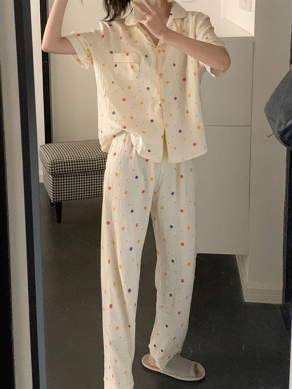 Blue Zone Planet | style fresh short-sleeved trousers home wear pajamas two-piece set BLUE ZONE PLANET