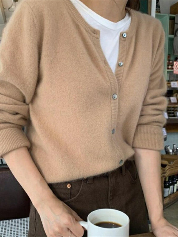 round neck layered knitted cardigan BLUE ZONE PLANET