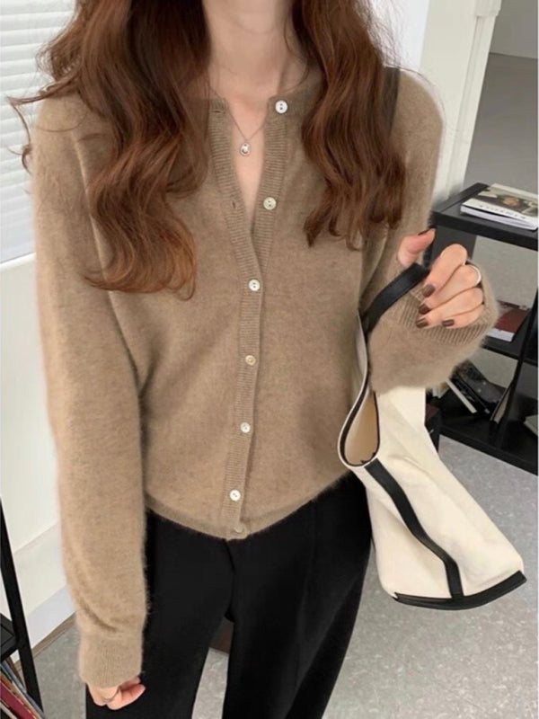 round neck layered knitted cardigan BLUE ZONE PLANET