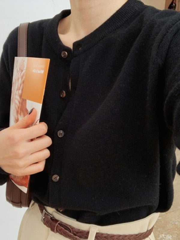 round neck layered knitted cardigan BLUE ZONE PLANET