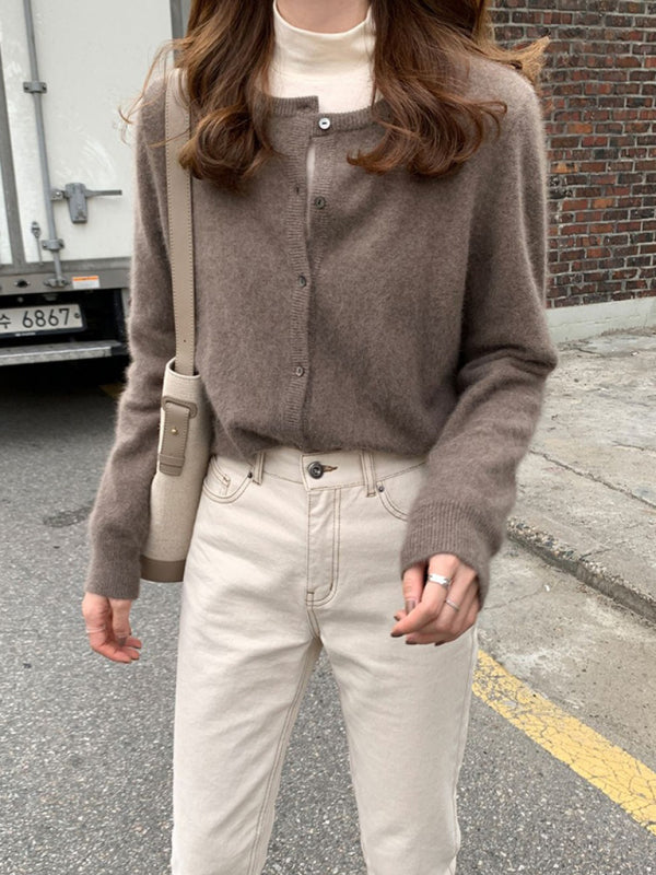 round neck layered knitted cardigan BLUE ZONE PLANET